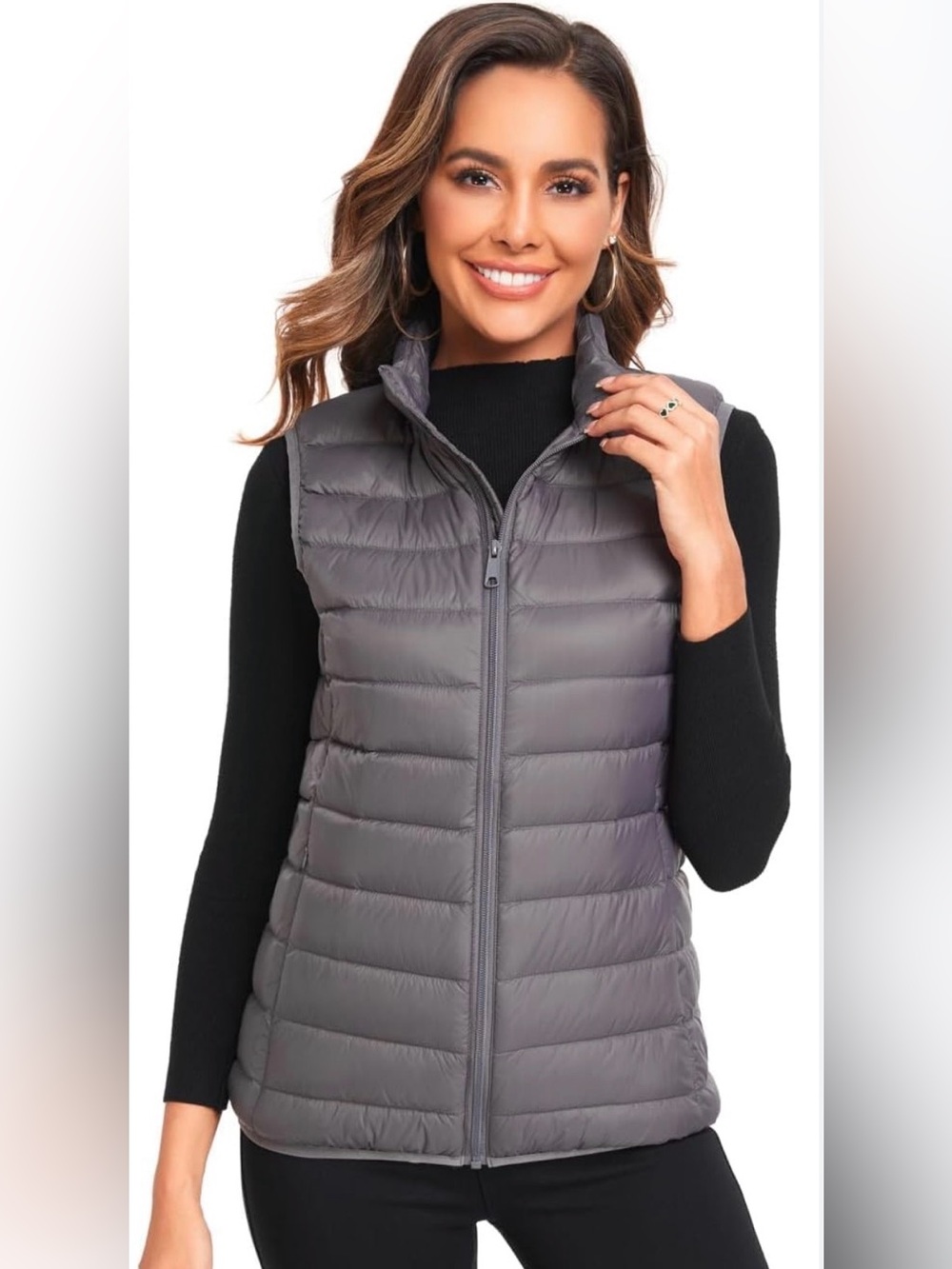 32 Degrees Women's Quilted Puffer Vest in Slate Gray